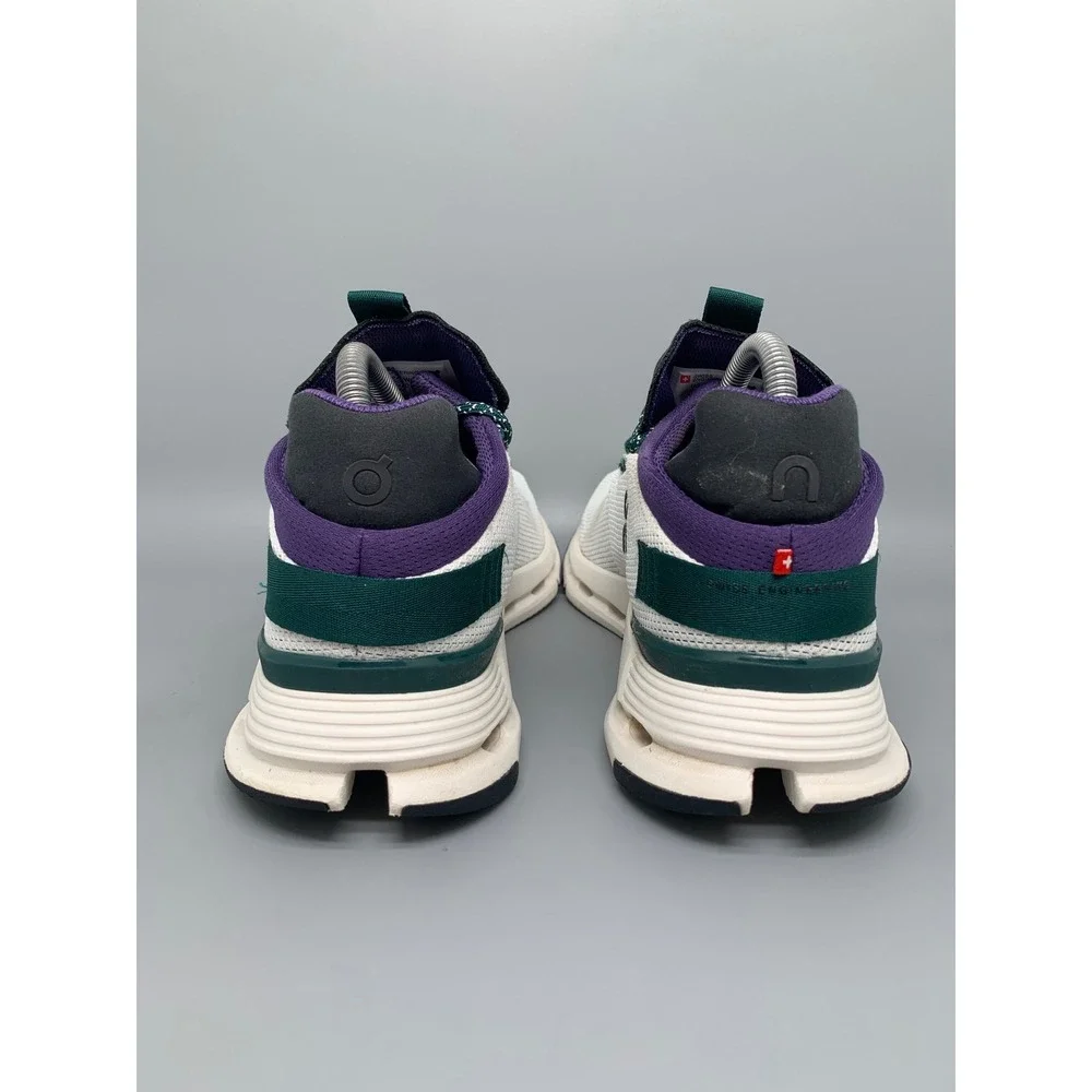 On Cloudnova White Purple Green Running Shoes 26.99115 Women's Sz 9